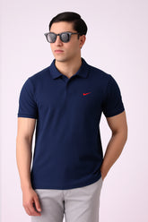 Nikee Men’s Navy Blue Cotton Polo Shirt